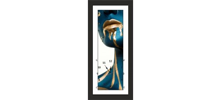 Часы-картина с паспарту в черном багете 20х50 CTN(90)
